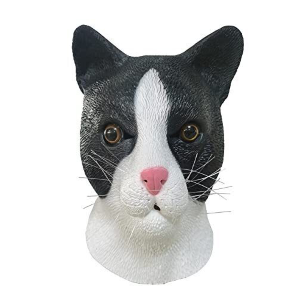 8961 Cute Cat Mask, Realistic Animal Head Mask Halloween Funny Black